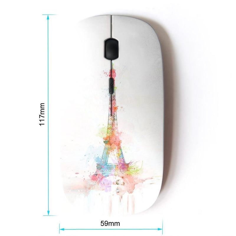 [Australia - AusPower] - KawaiiMouse [ Optical 2.4G Wireless Mouse ] Tower Paris Watercolor Minimalist 