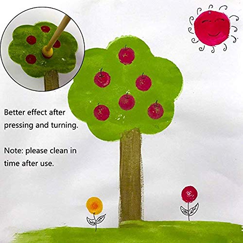 [Australia - AusPower] - 60pcs Assorted Round Paint Foam Sponge Brush Set Painting Tools, Brush Set - Great for Kids Arts and Crafts, Stencils, Painting 