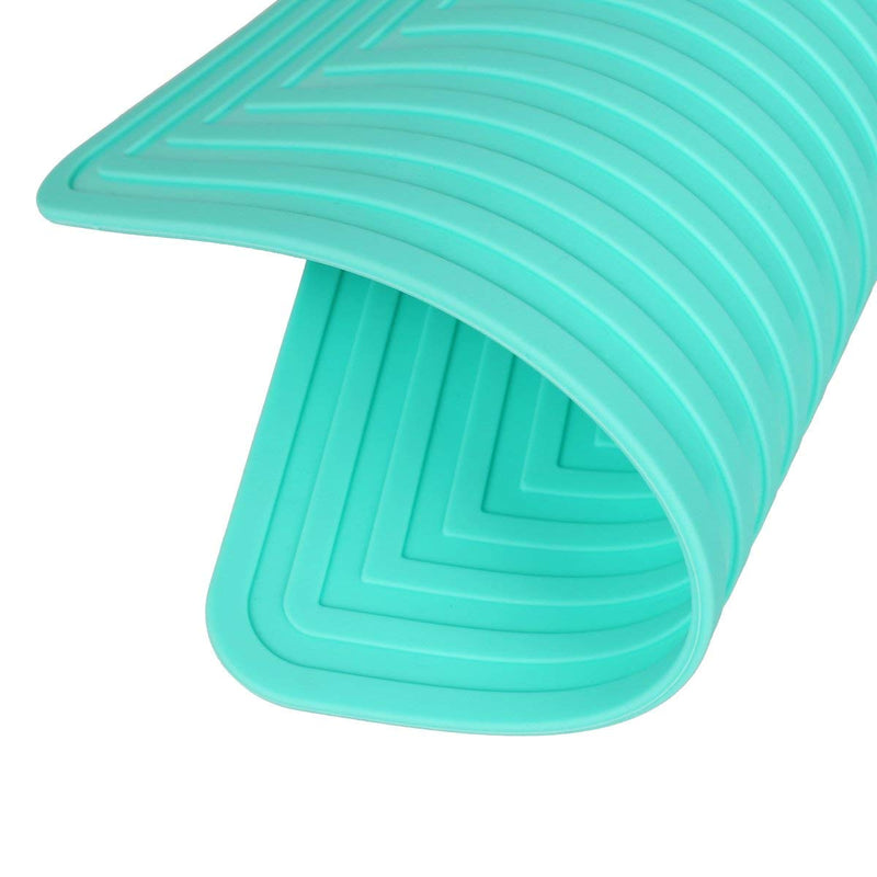 [Australia - AusPower] - Large Silicone Trivet Mats for Hot Dishes/Pots Pans, Heat Resistant Pot Holder,9"x12" Non Slip Flexible Durable Pot Coaster Kitchen Table Mats Set of 2 (Teal) Teal 
