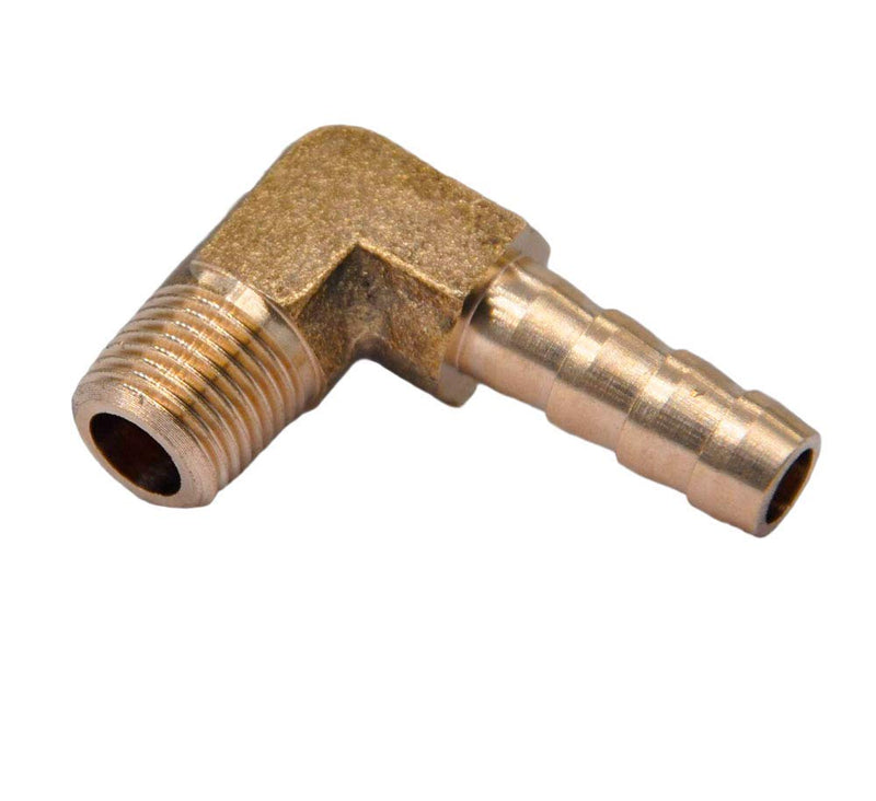 [Australia - AusPower] - HZFJ 2pcs Brass Hose Fitting,90 Degree Elbow 1/4" Hose Barb x1/8" NPT Barbed Pipe Fitting,Water/Fuel/Air Hose Connector 