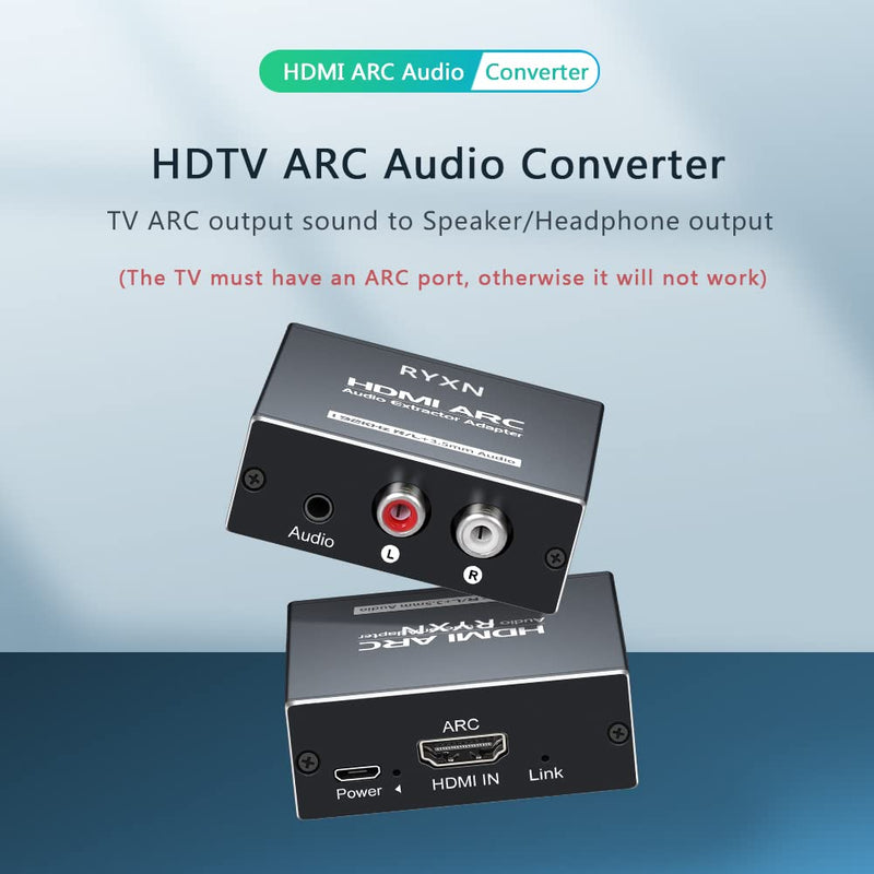 [Australia - AusPower] - HDMI ARC Audio Extractor 192KHz, HDMI ARC Adapter with 3.5mm Audio and L/R Stereo Audio for HDTV Soundbar Speaker Amplifier 