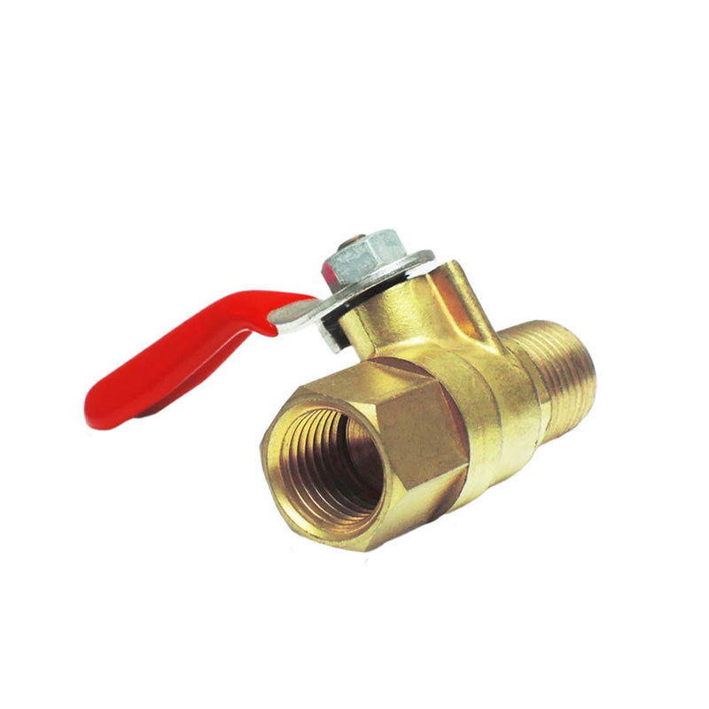 [Australia - AusPower] - Nigo Forged Brass Mini Ball Valve, 1/4" NPT Male x 1/4" NPT Female, 180 Degree Operation Handle, Rated to 600WOG (Pack of 3) 