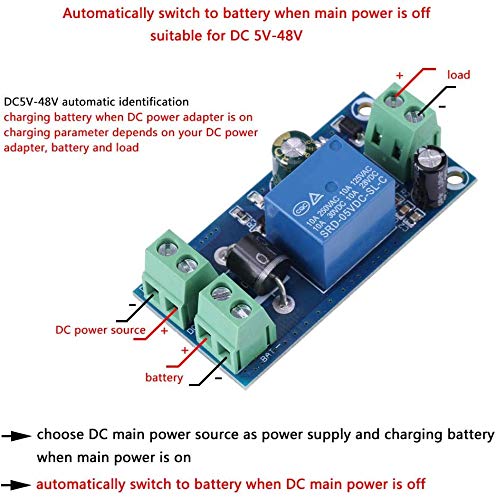 [Australia - AusPower] - Yinhing Power Supply Controller, DC Power/Battery Switch DC 12V 24V 36V 48V 10A Power Supply Battery Controller Emergency Automatic Switch Module 