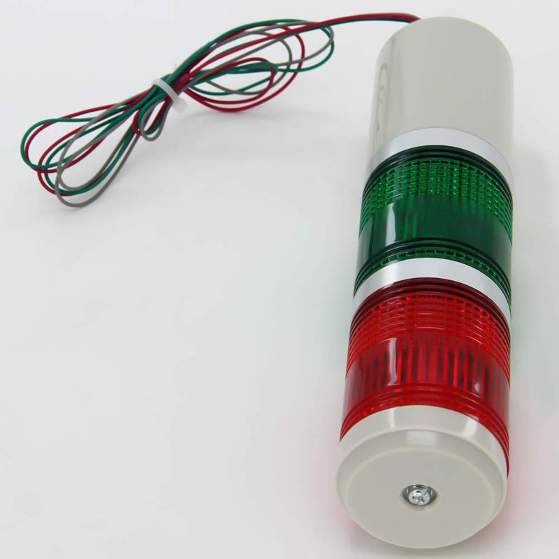 [Australia - AusPower] - Othmro 1Pcs 24V 3W Warning Light, Industrial Signal Light Tower Lamp, Column LED Alarm Round Tower Light, Indicator Continuous Light, Plastic Electronic Parts for Workstations Red Green 