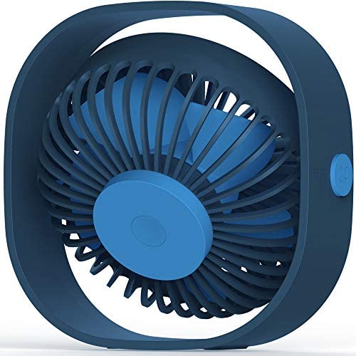 [Australia - AusPower] - AmuseNd USB Desk Fan Personal USB Power Desktop Fan Ultra-Quiet 3 Speeds 4inch Portable Mini Desk Fan for Bedroom Office Desktop (Blue) Blue+ 