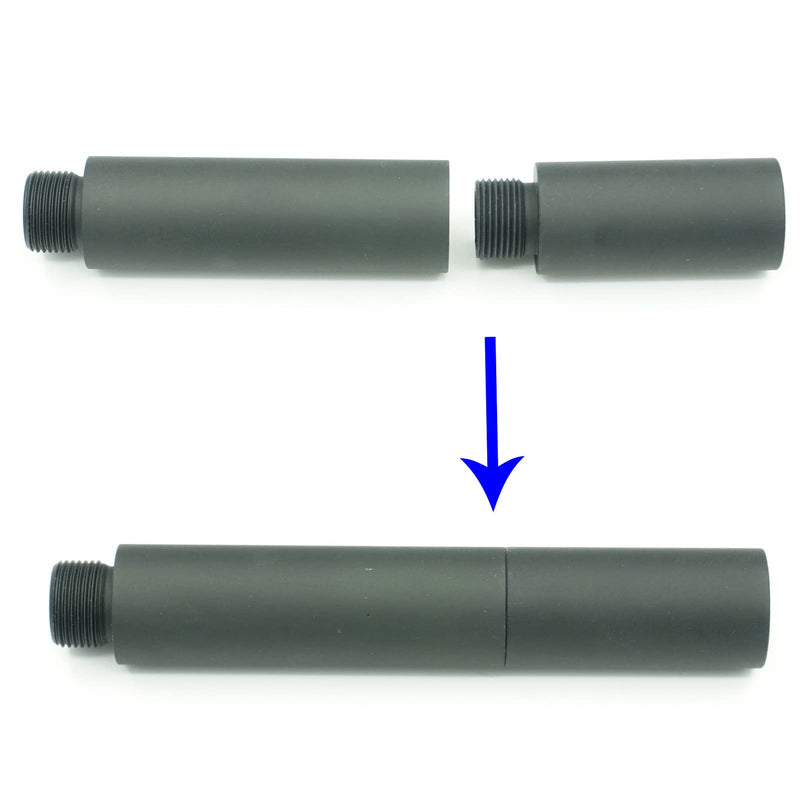 [Australia - AusPower] - AOOHYEO 14mm CCW to 14mm CCW 0.8″ 2.4″ 4.8″ 7.1″ Outer Diameter 0.75” （19mm） AEG GBB Airsoft-Black M14x1 Left Threaded Extension Accessories Four Pieces Black 