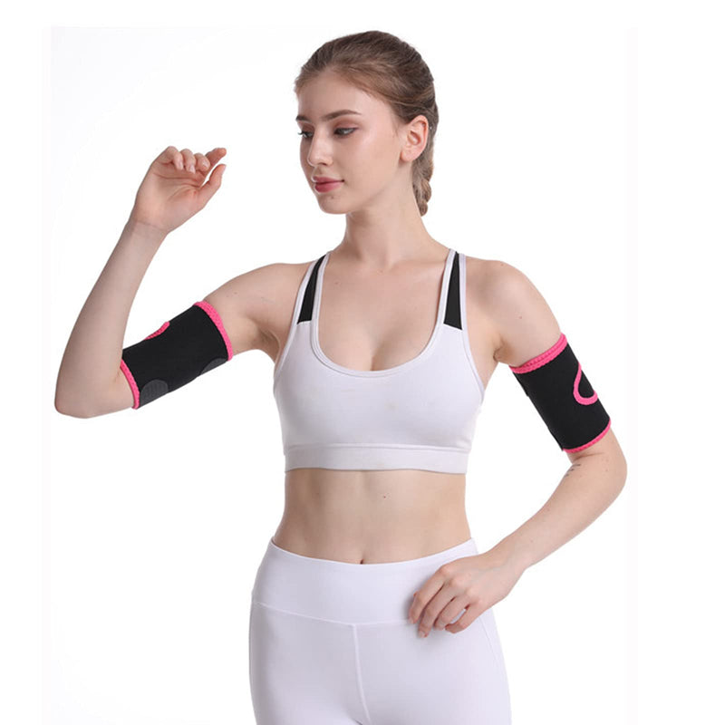 [Australia - AusPower] - Cenbee Arm Trimmers, for Run and Walk Sauna Sweat Arm Shaping with Adjustable Arm Trainer,Adjustable Arm Trainer Sleeves for Sports Workout, for Physical Exercise(Black red) 