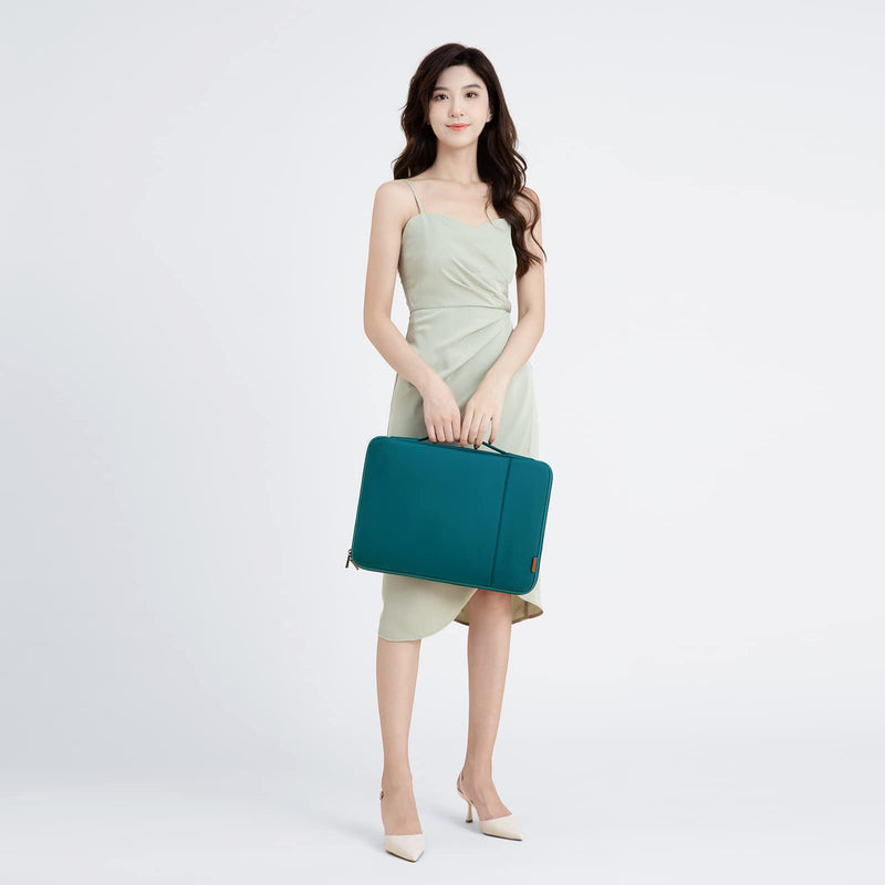 [Australia - AusPower] - DOMISO 15.6 inch Laptop Sleeve Case Water Resistant Shockproof Protective Computer Bag for 15.6" Notebook/HP Pavilion Envy 15/Dell XPS 15/IdeaPad ThinkPad,Turquoise Turquoise 