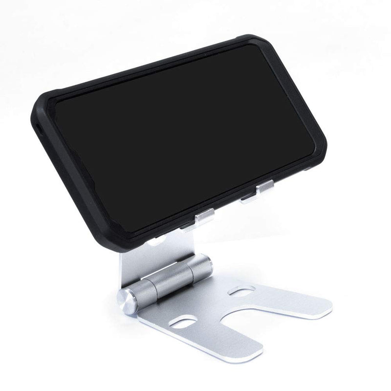 [Australia - AusPower] - Kingwin Cell Phone Stand, Foldable Phone Cradle Holder, Phone Dock, Stand Compatible with Switch, iPhone 6, 6s 7 8 X Plus, and All Android Smartphone-Silver Silver 