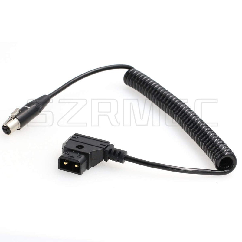 [Australia - AusPower] - SZRMCC TVLogic VFM Monitor Alphatron EVF Coiled Power Cable D-tap 2 Pin Male to Mini XLR 4 Pin Female Coiled Cable 