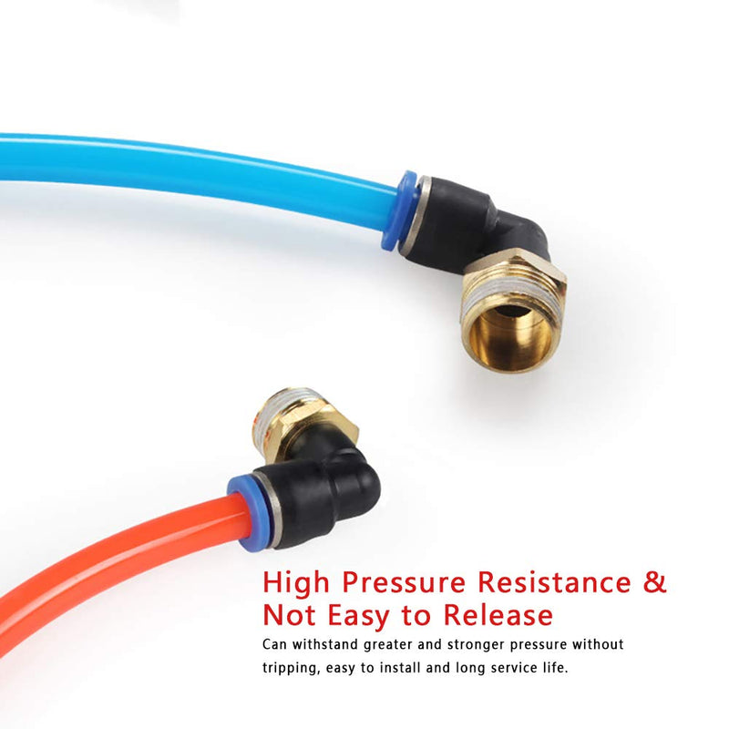 [Australia - AusPower] - Push to Connect Fitting, 90 Degree Male Elbow, 4mm Tube OD x G1/8" Thread, Pneumatic Air Push Fit Lock Fitting (Pack of 20) L 