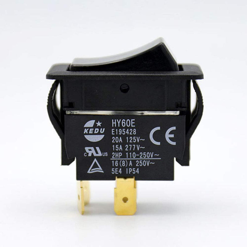 [Australia - AusPower] - 2Pcs KEDU HY60E 4Pins Push Button Switch ON OFF Electric Tool Rocker switch Push-Key Arc Switches for Household Equipment and Industrial Machinery Machine Tools AC 125/250V 20/16/8A CE Made in China 