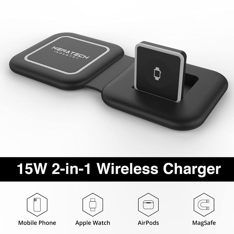 [Australia - AusPower] - NemaTech Mobile Wireless Charging Station(2-in-1 Wireless Charger) 