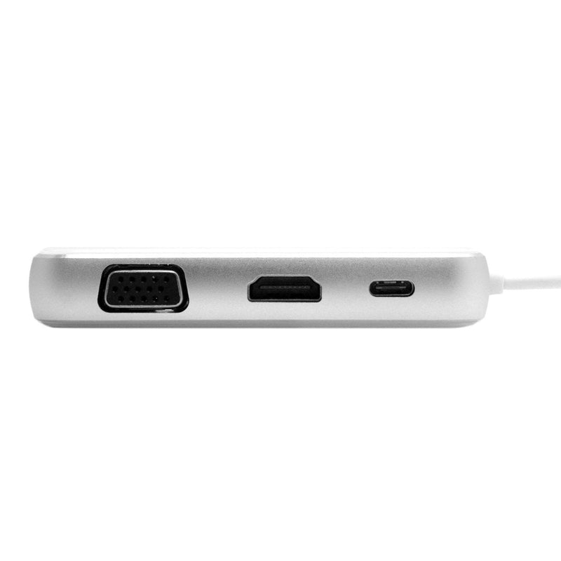 [Australia - AusPower] - Xiwai USB-C USB 3.1 Type C to HDMI & VGA & USB HUB OTG & Ethnernet & Charge Dock Adapter for Laptop (White) WHITE 