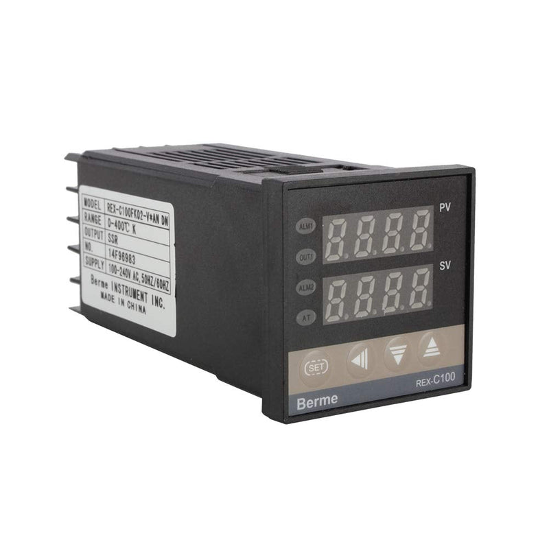 [Australia - AusPower] - Smart PID Temperature Controller, Digital REX-C100 Temperature Controller + 40A Solid State Relay + K Thermocouple GD Set 0 to 400℃ AC100-240V 