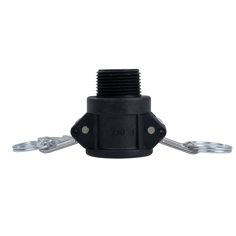 [Australia - AusPower] - Quafwia 2 pcs Poly cam lock fittings (1" Part B) Cam & Groove Hose Fitting, Male Aadapter x Female NPT Thread Polypropylene Camlock Fittings (1") 1 Inch 