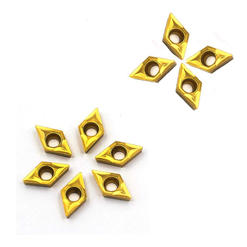 [Australia - AusPower] - OSCARBIDE Carbide Turning Inserts DCMT070204(DCMT21.51) DCMT Insert Multilayer Coated CNC Lathe Inserts for Lathe Turning Tool Holder Replacement Insert, 10 Pieces 