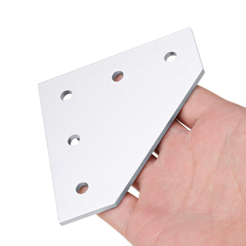 [Australia - AusPower] - KOOTANS 10pcs 2020 Series 5 Hole L Shape Joint Plates with 50pcs M5 T Nuts and 50pcs M5x8mm Hex Socket Cap Screws, for Standard 6mm Slot Aluminum Profile 3D Printer Frame 10sets 20S Joint Plate with screws and nuts 