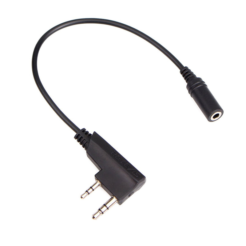 [Australia - AusPower] - Retevis Earpiece Adapter,2 Pin to 3.5mm Walkie Talkies Headset Adapter for Retevis H-777 RT21 RT22 RT27 RT7 H-777S Baofeng UV-S9 Plus Kenwood 2 Way Radios (1 Pack) 