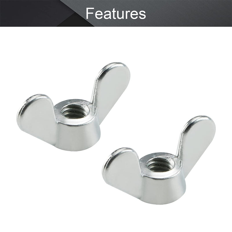 [Australia - AusPower] - MroMax M4 Wing Nuts Zinc Plated Fasteners Parts Hurrican Screws Cymbals Butterfly Nut Silver Tone 20pcs 