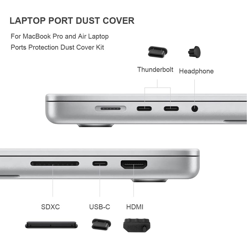 [Australia - AusPower] - Gavemi Dust Plug Cover for MacBook Pro/Air, Silicone Protection Laptop Port Anti Dust Caps, Thunderbolt/USB C, HDMI, SD, Headphone Port Total 24 pcs 