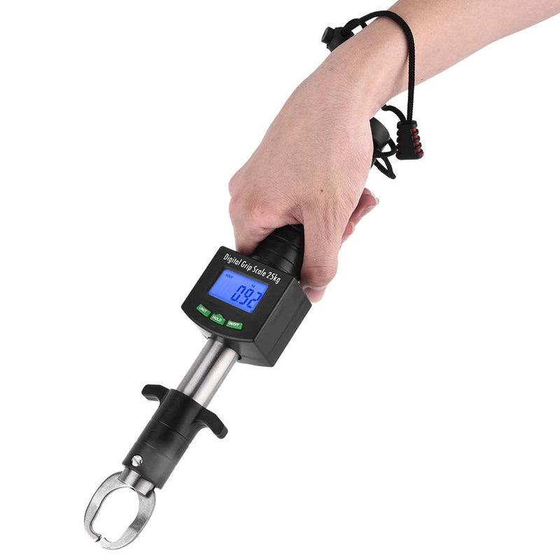 [Australia - AusPower] - Fish Lip Gripper with Digital Scale, 25kg/55lb Portable Lip Grip with Electronic Weight Scale 