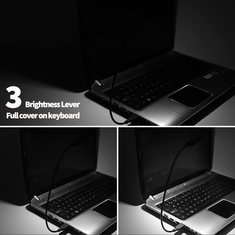 [Australia - AusPower] - USB Light for Laptop Keyboard, Thickened & Flexiable 3 Brightness x 3 Color Temperature USB Reading Light for Nightwork Without Disturbing Roommates. 