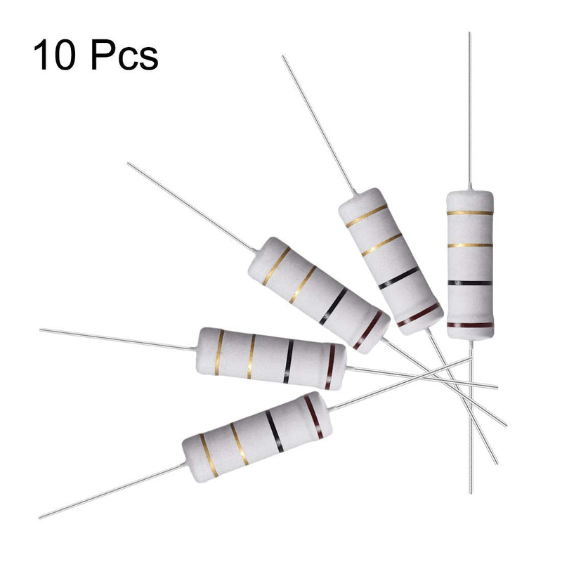 [Australia - AusPower] - uxcell 10Pcs 1 Ohm Resistor, 5W 5% Tolerance Metal Oxide Film Resistors, Lead, Flame Proof for DIY Electronic Projects and Experiments 