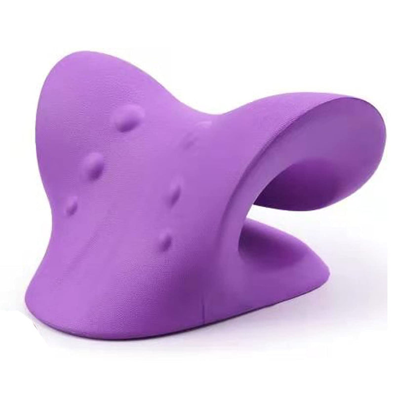 [Australia - AusPower] - Neck and Shoulder Relaxer, Cervical Traction Device for TMJ Pain Relief and Cervical Spine Alignment, Chiropractic Pillow, Neck Stretcher (Purple) Purple 