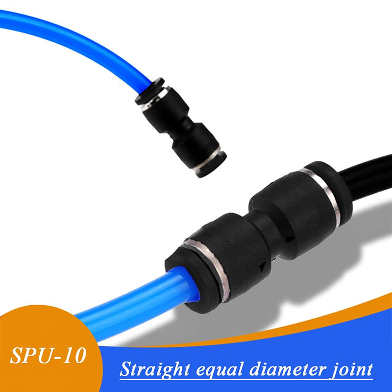 [Australia - AusPower] - 10Pcs Straight Push Connectors Pneumatic Straight Tube, Quick Release Pneumatic Connectors Air Line Quick Tube Fittings Union Straight Joint, Straight Push Connectors PU 12 Fitting for 1/2 OD Tube 