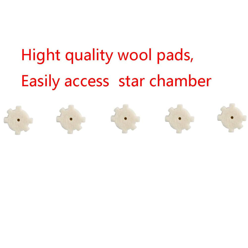 [Australia - AusPower] - NIDAYE 6 Pack Bronze Bore Brush/Chamber Brush/Chamber Mop/Star Chamber Cleaning Pads 