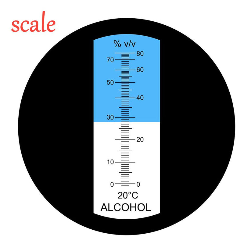 [Australia - AusPower] - Alcohol Refractometer of 0-80% Volume Percent Scale Range, for Alcohol Content Measurement in Alcohol Liquor Production, Distilled Beverages, Homebrew, with Automatic Temperature Compensation Function 