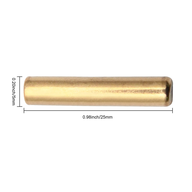 [Australia - AusPower] - BE-TOOL 25 Pcs Shelf Support Pegs with 5Ã—25 MM Gold Dowel Pin for Mechanical Assembly Processing Applications, Cabinets, Bookshelves, Display Cabinets, Furniture 5Ã—25 MM/0.2*0.98IN 