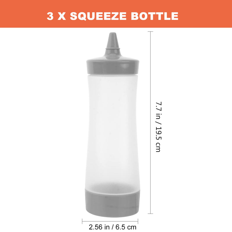 [Australia - AusPower] - UPKOCH 3pcs Squeeze Condiment Bottle Squirt Sauce Dispenser BBQ Accessories for Ketchup Mustard Jam 