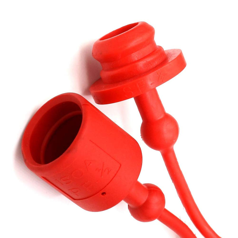 [Australia - AusPower] - 1/2 Tractor Hydraulic Coupler Male Dust Cap and Female Plug Cover,ISO A Pioneer Style Hydraulic Quick Disconnects Port Plug Fittings,Red Cap with Retention Ring Keeps Cap Attached to Hose ISO-A 1/2 Dust Cap 