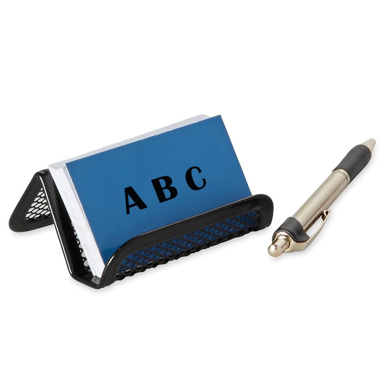 [Australia - AusPower] - Rocutus 8pcs Business Card Holder Metal Business Card Holder Desk Business Card Holder Card Organizer Black Mesh Business Card Display Business Card Holder Desk Business Card Holder (Black) 