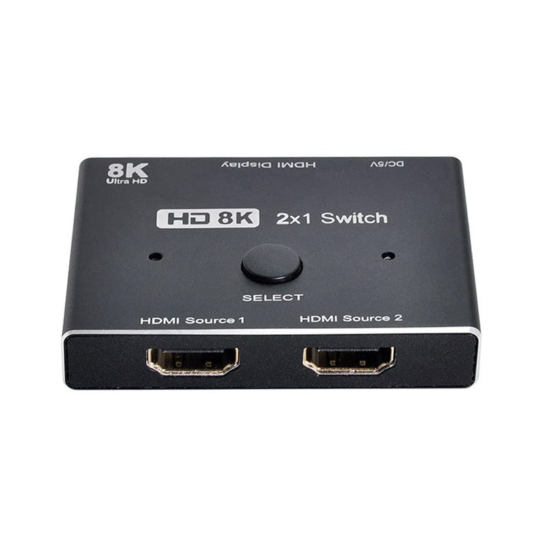 [Australia - AusPower] - Xiwai 8K@60hz HDMI-Compatible 2.1 Switch 2-IN-1-OUT Hub Support HDCP SST Extended 4K@60hz Black HUB 