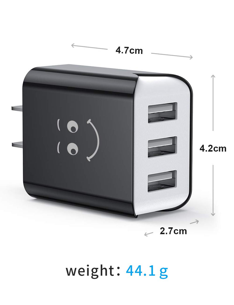 [Australia - AusPower] - USB Wall Charger, 3-Port 3.1A Charging Block 3-Pack UL Certified USB Plug Power Adapter Charger Cube Compatible for iPhone 11/Xs/XS Max/XR/X/8/7/6/Plus,iPad Air/Mini,Galaxy10/9/8/7,Note9/8,Nexus… 