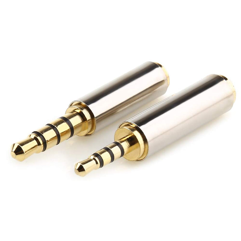 [Australia - AusPower] - LEOU 3.5mm Male to 2.5mm Female and 2.5mm Male to 3.5mm Female Audio Headphone Adapter Headset Converter 3 Ring Gold Plated Jack Plug Stereo -2PCS 