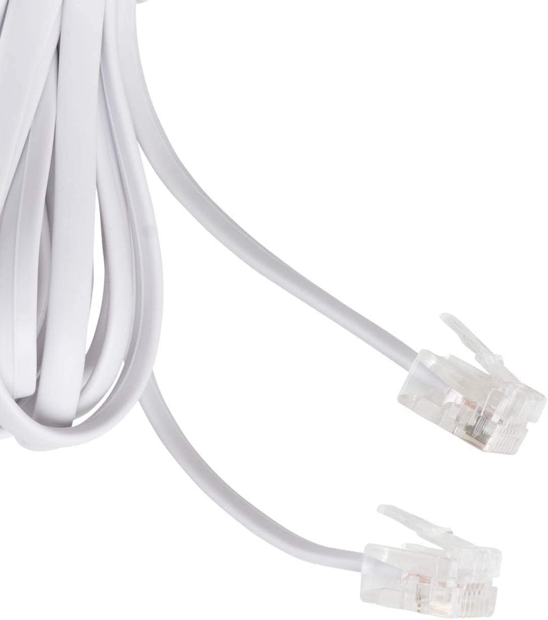 [Australia - AusPower] - Telephone Cords for Landline Phones - Phone Cords for Landline Phones to Wall Jack - Superb Sound Quality, Sturdy Materials - Choctaw White - Phone Cord for Any Device w/a Phone Jack (15ft Phone Cord) 