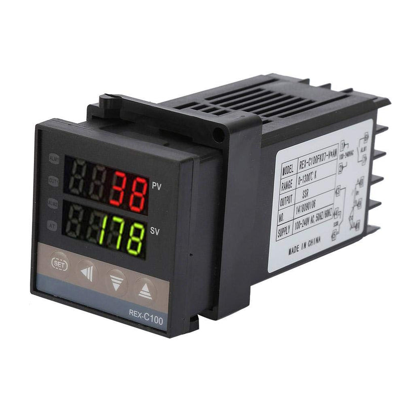 [Australia - AusPower] - Temperature Controller, REX-C100 AC110V-240V LED PID Thermostat Controller Kit Digital Temperature Control for Electric Power,Chemical Industry,Injection Molding,Food,Incubator 