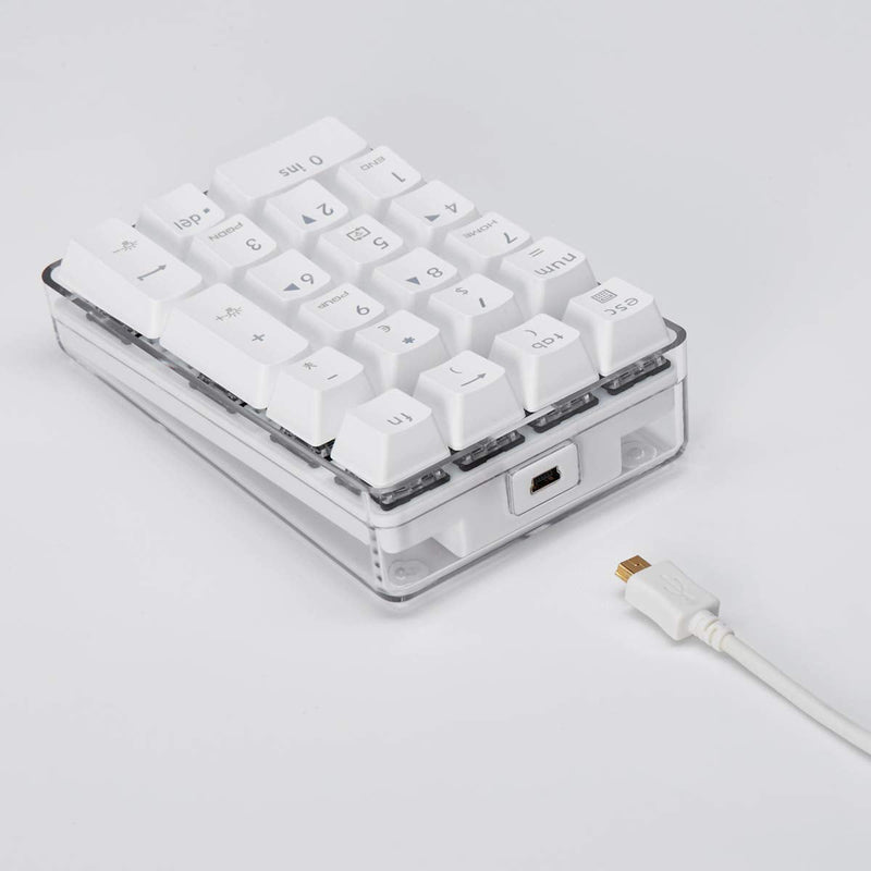 [Australia - AusPower] - Magicforce Number Pad, Mechanical USB Wired Numeric Keypad with Blue LED Backlit 21-Key Numpad for Laptop Desktop Computer PC Blue 