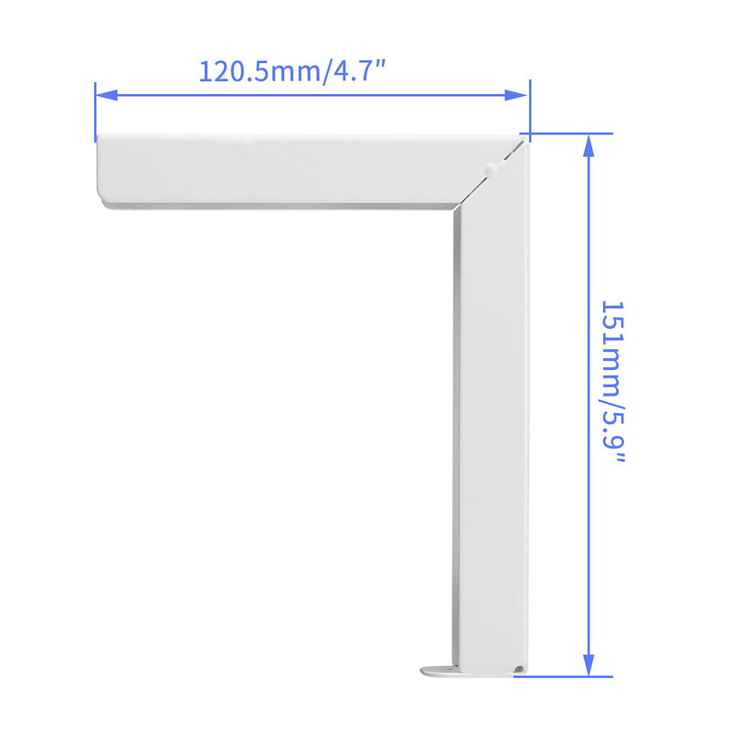 [Australia - AusPower] - Suptek Universal Projector Screen Wall Mount L-Brackets Wall Hanging Mount 6 inch Adjustable Extension Mounting Hooks for Projection Screen up to 66 lbs, 30 kg Capacity Each, PRL001, White (1 Pair) 