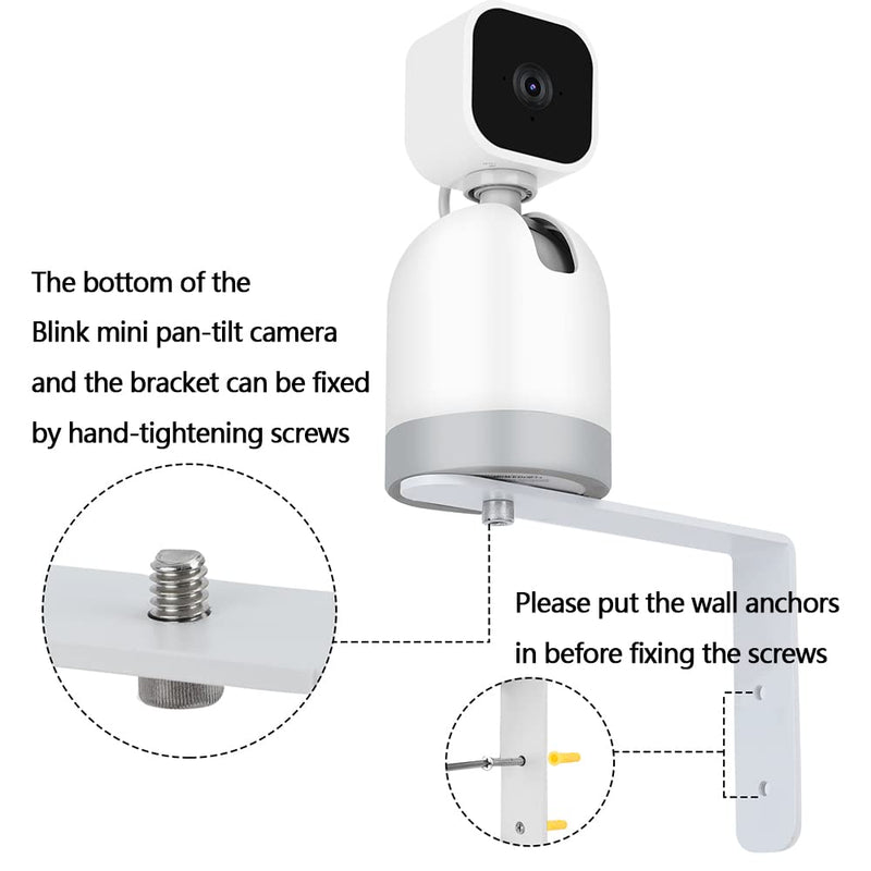 [Australia - AusPower] - OYOCAM Wall Mount for Blink Mini Pan-Tilt Camera Mount Wyze Cam Pan V3, Metal Wall Mount Bracket Holder Provide Better Viewing Angles for Walls Ceilings Home Apartment Office Indoor, Easy to Install 