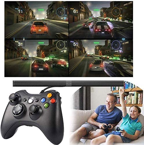 [Australia - AusPower] - JAMSWALL X-box 360 Wired Controller, 2.4GHZ Game Controller Gamepad Joystick X-box & Slim 360 PC Windows 7,8,10(Black) Wired&Black 