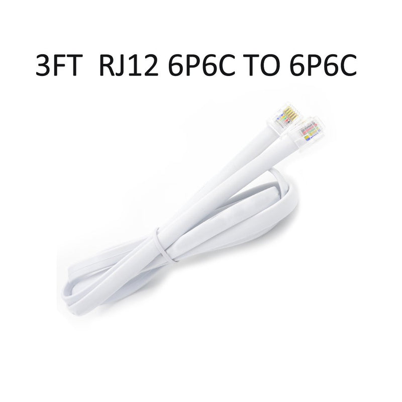 [Australia - AusPower] - SMITON 3FT White Color 6P6C RJ12 Telephone Cord 