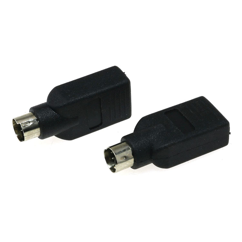[Australia - AusPower] - DGZZI USB to PS2 Adapter 2PCS Black USB Female to PS/2 Male Converter Adapter for Mouse and Keyboard 