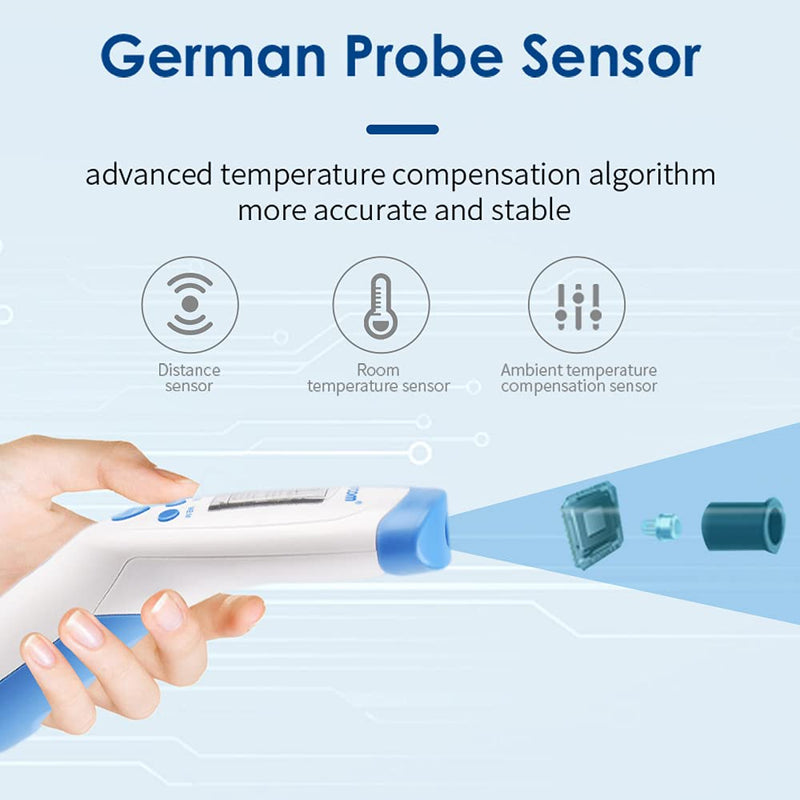 [Australia - AusPower] - Berrcom Thermometer for Fever Digital Thermometer Non Contact Medical Infrared Forehead Thermometer Body Surface Room Baby Thermometer LCD Display Infrared Thermometer 
