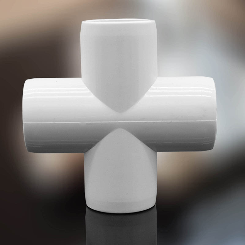 [Australia - AusPower] - 20PCS 4 Way Cross PVC Fittings, 1/2Inch Heavy Duty PVC Pipe Fitting PVC Furniture Grade Fitting Connector for Water Supplies Build PVC Furniture DIY Garden Shelf Greenhouse 
