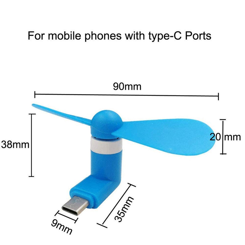 [Australia - AusPower] - Akiimy 6 Packs USB Type C Mini Fan for Cell Phones Portable Mini USB Fan Handheld Personal Fan Compatible with Samsung Galaxy Note 9/Galaxy S10 Plus/S9/S8/One Plus/Google Nexus 